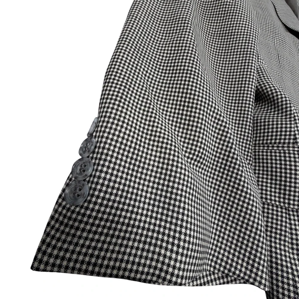 Ermenegildo Zegna Black White Check Blazer Sports Coat 46R IT 58